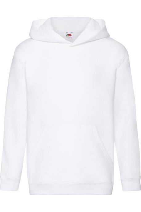 Sweat à capuche en coton peigné de qualité supérieure premium Blanc+Gris chiné 1 - vertbaudet enfant 