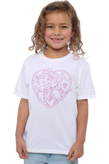 T-shirt coton la reine des neiges Blanc 4 - vertbaudet enfant 
