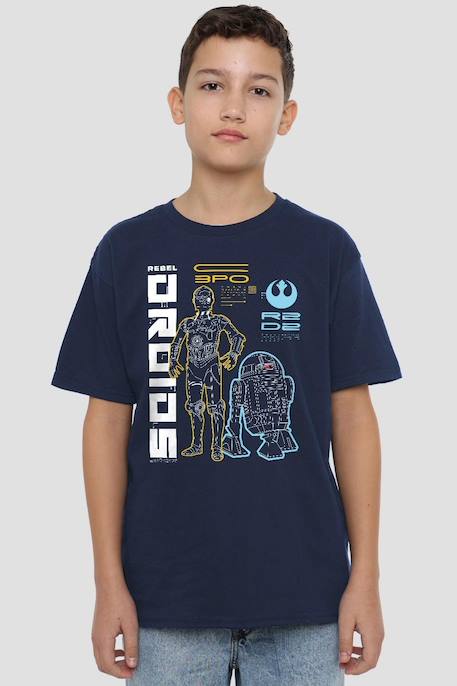 T-shirt coton star wars rebel droids Bleu marine 4 - vertbaudet enfant 