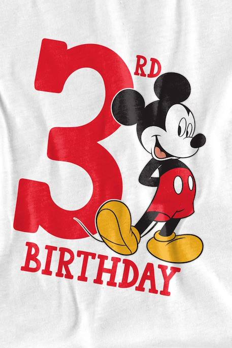 T-shirt 3ème anniversaire motif mickey mouse coton disney Blanc 2 - vertbaudet enfant 