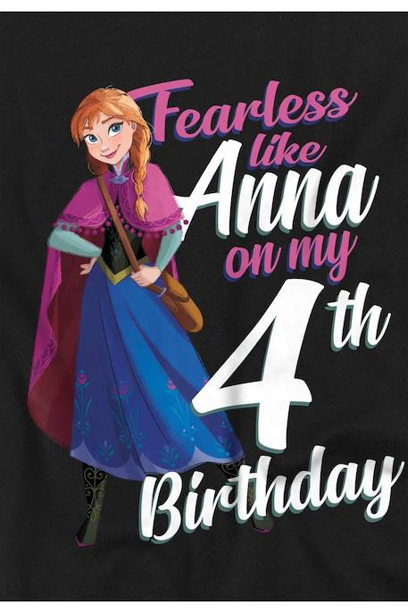 T-shirt anna coton la reine des neiges fearless like anna Noir 3 - vertbaudet enfant 