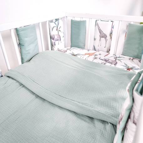 Tour de lit modulable et réversible safari Safari, vert, gris, blanc 6 - vertbaudet enfant 