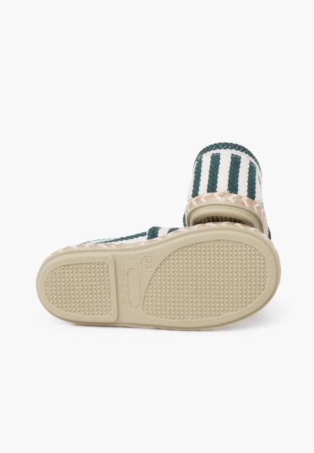 Espadrilles rayures style camping bande élastique Bleu+Vert 9 - vertbaudet enfant 