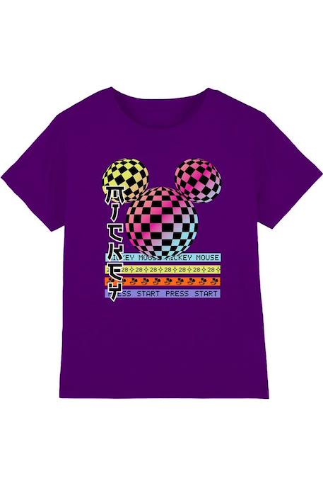 T-shirt coton mickey mouse press start Violet 1 - vertbaudet enfant 