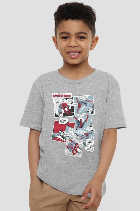T-shirt motif collage de panneaux coton Gris chiné 3 - vertbaudet enfant 