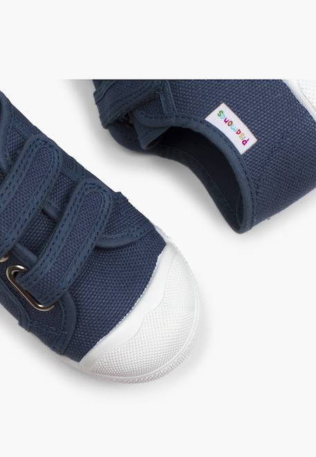 Baskets en toile avec scratchs pour enfant Blanc+Bleu denim+Bleu marine+Gris+Jaune+Sable+Vert fougère 12 - vertbaudet enfant 