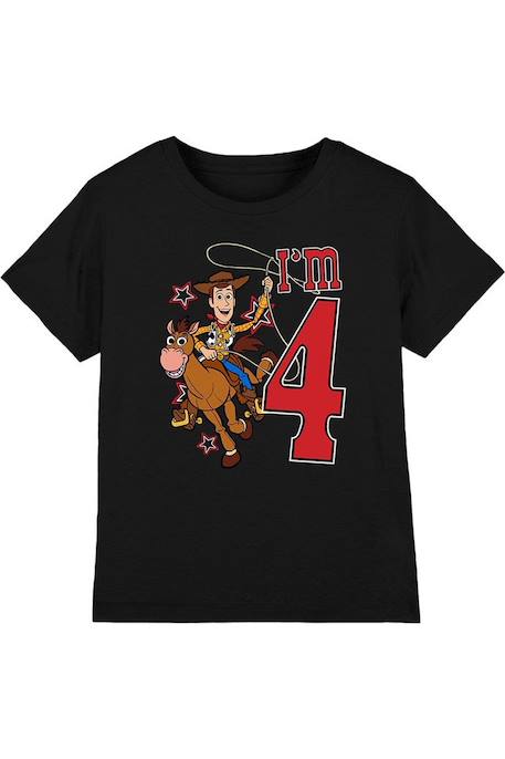Fille-T-shirt 4ème anniversaire motif woody coton toy story i'm 4