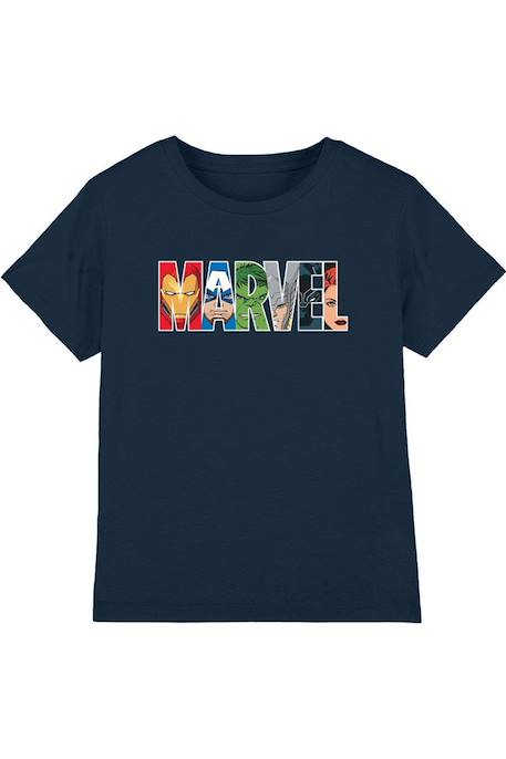 T-shirt motif visages des personnages coton Bleu marine 1 - vertbaudet enfant 