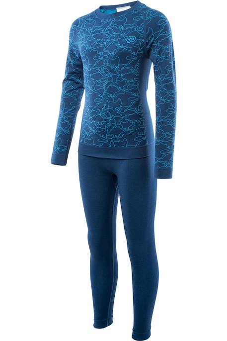 Ensemble sous-vêtements thermiques grar nylon ii Bleu / bleu danube+Noir / gris foncé 3 - vertbaudet enfant 