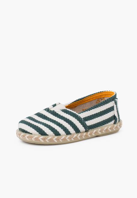 Espadrilles rayures style camping bande élastique Bleu+Vert 8 - vertbaudet enfant 