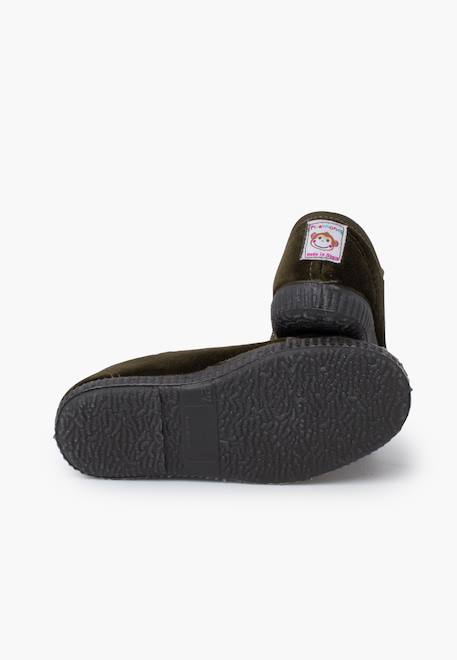 Baskets enfants en velours avec lacets Bleu marine+Kaki+Marron+Noir+Rose+Vert 9 - vertbaudet enfant 