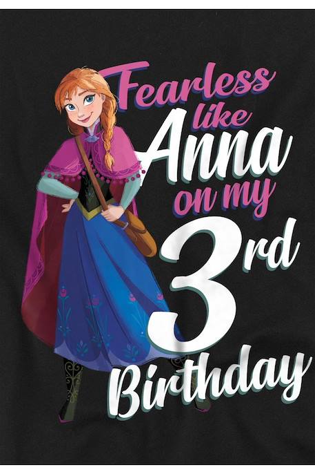 T-shirt anna coton la reine des neiges fearless like anna Noir 3 - vertbaudet enfant 