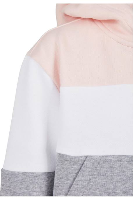 Sweat à capuche coton Rose clair / blanc / gris 3 - vertbaudet enfant 