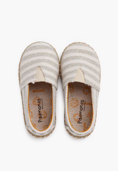 Espadrilles rayures style camping bande élastique Bleu+Écru+Vert 11 - vertbaudet enfant 