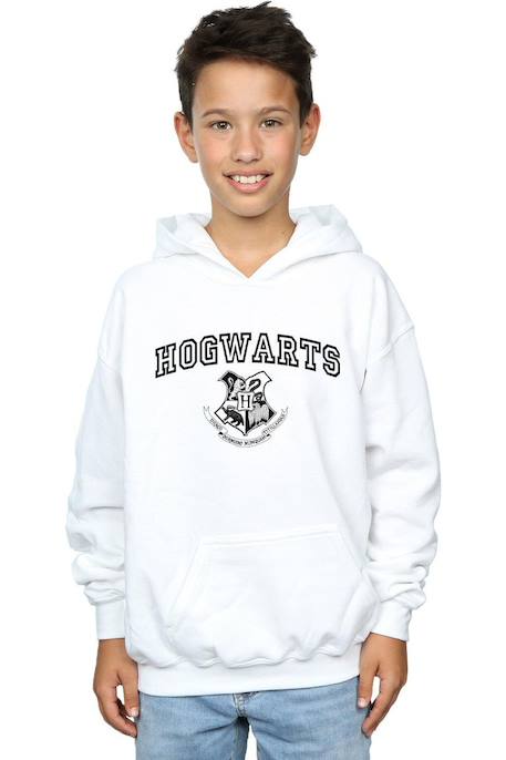 Sweat à capuche coton harry potter hogwarts Blanc 2 - vertbaudet enfant 