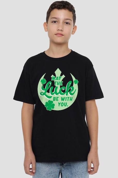 T-shirt garçon coton - Star Wars luck rebel saint-patrick Noir 3 - vertbaudet enfant 