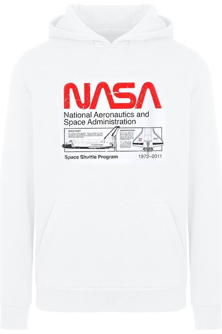 Sweat à capuche coton nasa Blanc+Noir 1 - vertbaudet enfant 
