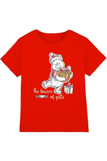 T-shirt coton Noel winnie l'ourson Rouge 1 - vertbaudet enfant 