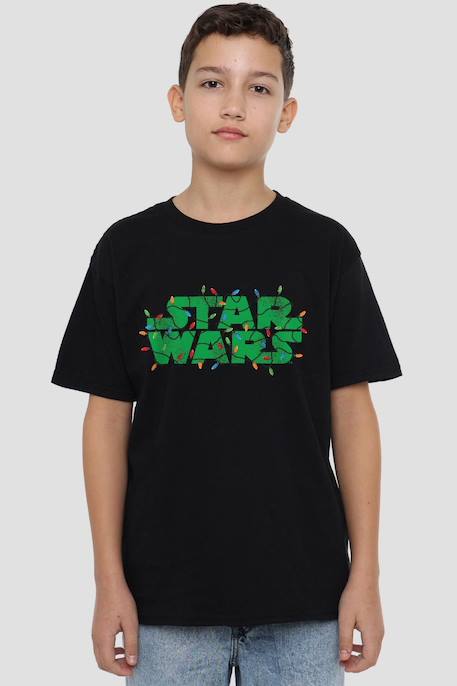 T-shirt motifs logo et lumières de noël coton star wars Noir 3 - vertbaudet enfant 