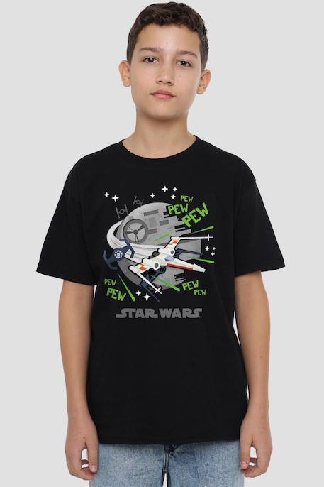 T-shirt motif aile-x coton star wars pew pew Noir 4 - vertbaudet enfant 