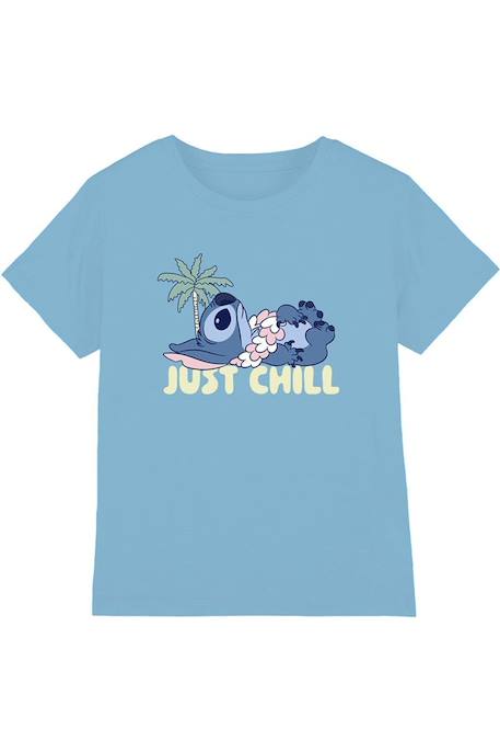 T-shirt coton just chill Stitch Bleu ciel 1 - vertbaudet enfant 