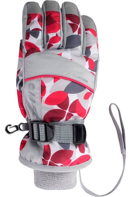 Gants de ski motif/style géométrique  kelly Gris / rose rouge / rouge betterave 3 - vertbaudet enfant 
