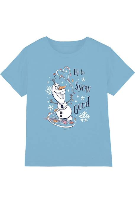 T-shirt coton la reine des neiges up to snow good Bleu ciel 1 - vertbaudet enfant 