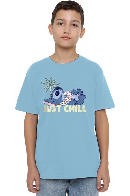 T-shirt coton just chill Stitch Bleu ciel 4 - vertbaudet enfant 