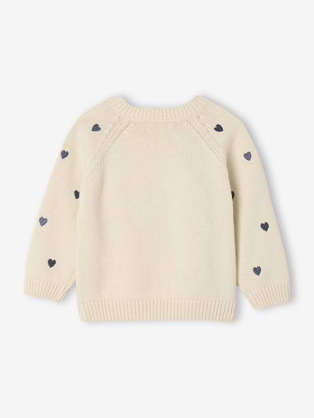 Pull naissance avec petits c½urs brodés écru 2 - vertbaudet enfant 