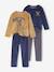 Lot de 2 pyjamas garçon velours Dino caramel 1 - vertbaudet enfant 