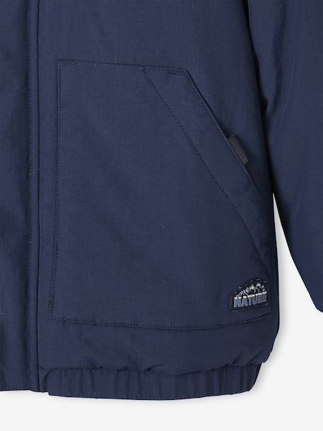 Parka à capuche doublure sherpa garçon bronze+marine 14 - vertbaudet enfant 