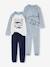 Lot 2 pyjamas garçon velours animaux polaires bleu ciel 1 - vertbaudet enfant 