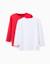 Lot de 2 t-shirts en coton à manches longues Blanc+Bleu foncé+Rouge 9 - vertbaudet enfant 