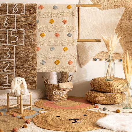 Tapis rond ourson en jute - tome Beige moyen 4 - vertbaudet enfant 