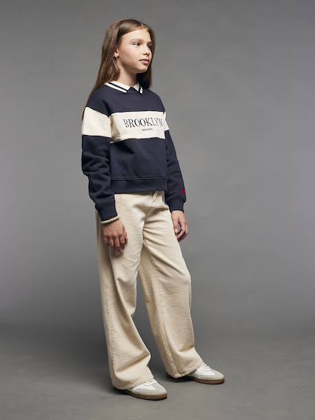 Sweat col polo fille marine 8 - vertbaudet enfant 