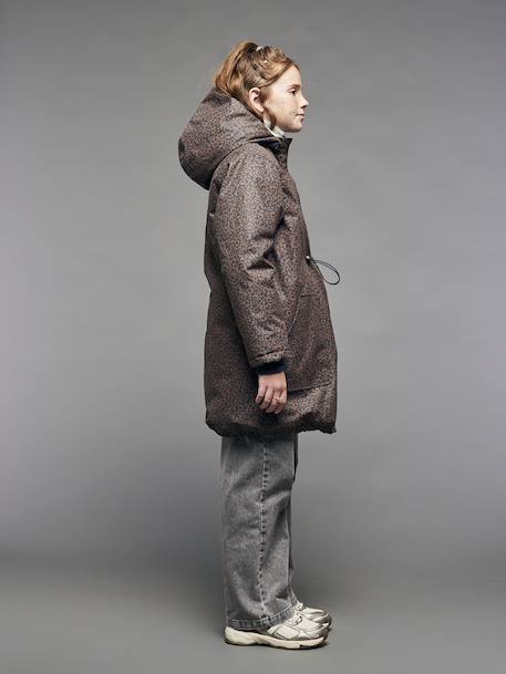 Parka fille léopard doublée sherpa marine 5 - vertbaudet enfant 