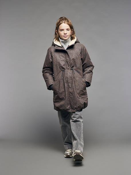 Parka fille léopard doublée sherpa marine 6 - vertbaudet enfant 