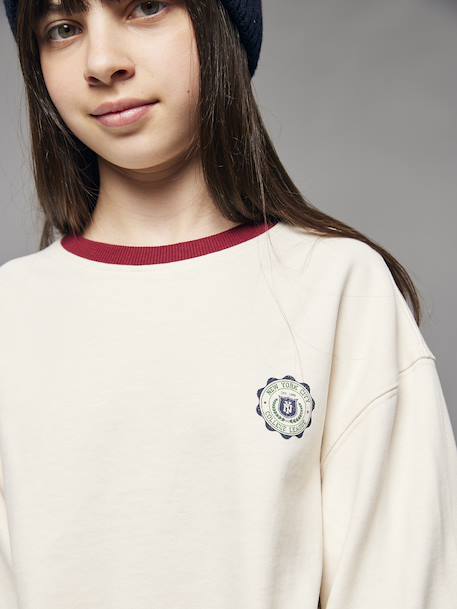 Tee-shirt cropped fille motif dos écru 2 - vertbaudet enfant 