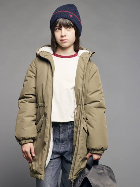 Parka fille à capuche kaki 1 - vertbaudet enfant 