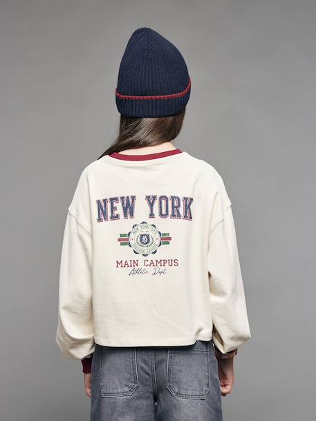 Tee-shirt cropped fille motif dos écru 9 - vertbaudet enfant 
