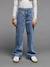 Jean droit fille bleu moyen+denim gris 1 - vertbaudet enfant 