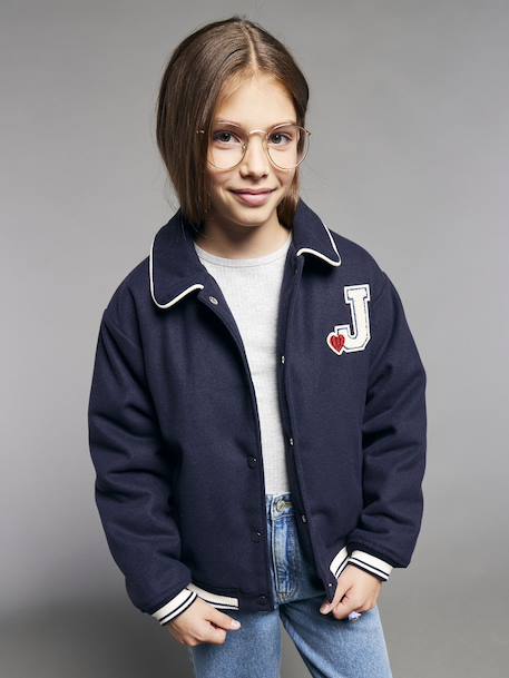 Veste fille style teddy marine 1 - vertbaudet enfant 