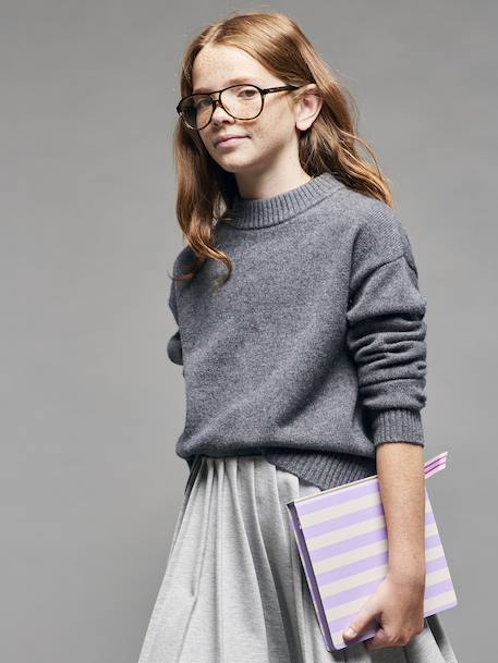 Pull mélange cachemire fille gris 2 - vertbaudet enfant 