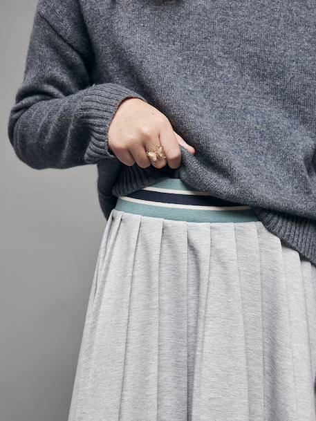 Jupe plissée en molleton fille gris chiné 6 - vertbaudet enfant 