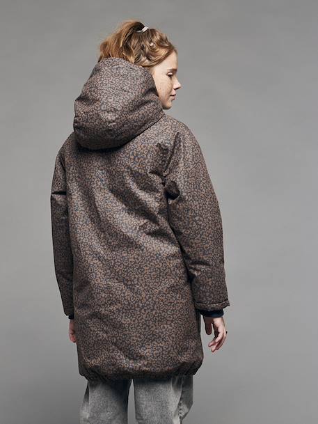 Parka fille léopard doublée sherpa marine 11 - vertbaudet enfant 
