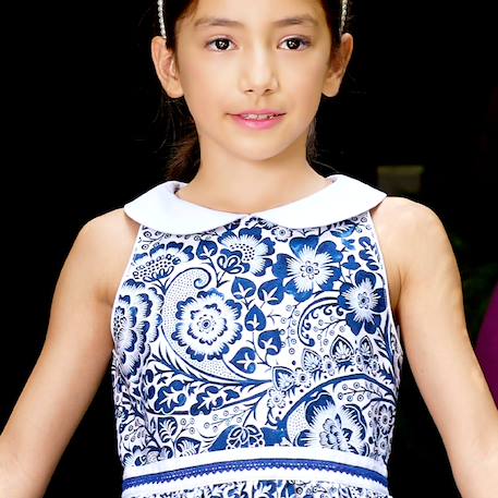 Robe cérémonie  qui tourne    hepburn Bleu marine blanc 6 - vertbaudet enfant 
