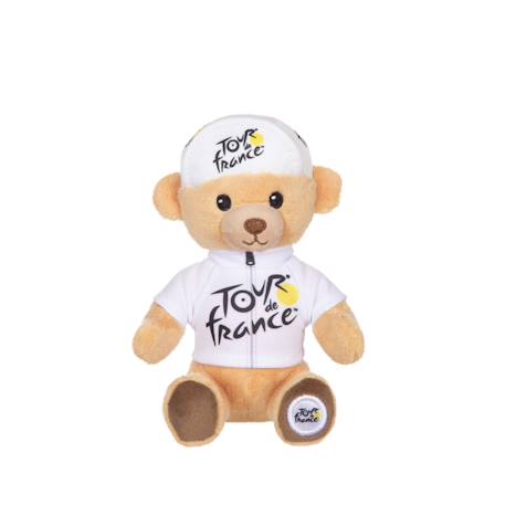 Peluche - peluche officielle ours tour de france - maillot et casquette meilleur jeune vainqueur blanc - 15 cm Blanc 2 - vertbaudet enfant 