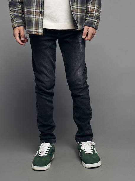 Jean slim garçon effet destroy denim black+stone 1 - vertbaudet enfant 