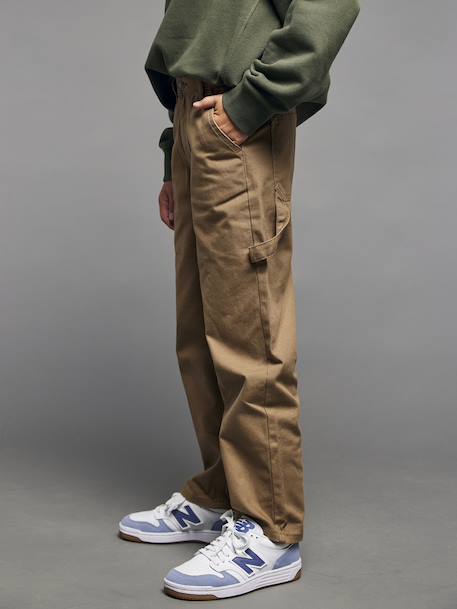 Pantalon loose en toile cappuccino 2 - vertbaudet enfant 