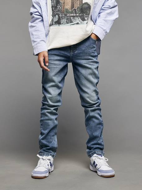 Jean slim garçon effet destroy denim black+stone 10 - vertbaudet enfant 